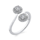 10K White Gold 1/3 ct Round Diamond Bypass Fashion Ring in 14K White Gold