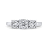 10K White Gold 3/8 ct White Diamond Three Stone Fashion Ring in 14K White Gold