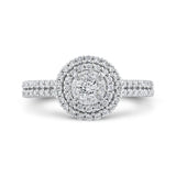 10K White Gold 2/3 ct White Diamond Cluster Fashion Ring in 14K White Gold