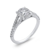 10K White Gold 5/8 ct Round White Diamond Fashion Ring in 14K White Gold
