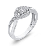 10K White Gold 1/3 ct Round White Diamond Fashion Ring in 14K White Gold