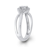 10K White Gold 1/3 ct Round White Diamond Fashion Ring in 14K White Gold