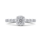 3/8 ct Round Diamond 10K White Gold Fashion Halo Ring in 14K White Gold