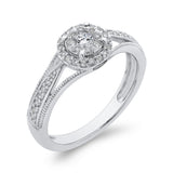 1/3 ct Round Diamond Double Halo Fashion Ring In 10K White Gold in 14K White Gold
