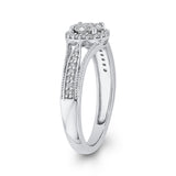 1/3 ct Round Diamond Double Halo Fashion Ring In 10K White Gold in 14K White Gold