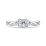 10K White Gold 1/3 ct Round Diamond Fashion Ring in 14K White Gold