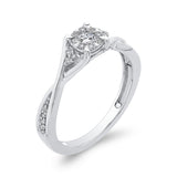 10K White Gold 1/3 ct Round Diamond Fashion Ring in 14K White Gold