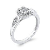10K White Gold 1/3 ct Round Diamond Cluster Fashion Ring in 14K White Gold