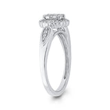 10K White Gold 1/3 ct Round Diamond Cluster Fashion Ring in 14K White Gold