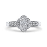 1/3 ct Round Diamond Cluster Fashion Ring In 10K White Gold in 14K White Gold