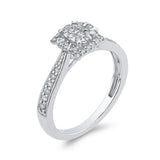 10K White Gold Round 1/3 ct White Diamond Fashion Cluster Ring in 14K White Gold