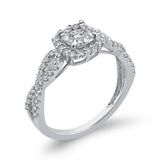 1/2 ct Round White Diamond 10K White Gold Fashion Ring in 14K White Gold