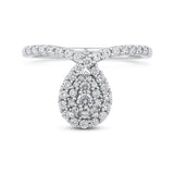 10K White Gold 1/2 ct White Round Diamond Fashion Ring in 14K White Gold