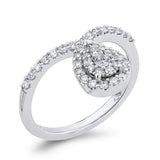 10K White Gold 1/2 ct White Round Diamond Fashion Ring in 14K White Gold