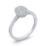 10K White Gold Round 1/3 ct White Diamond Cluster Fashion Ring in 14K White Gold