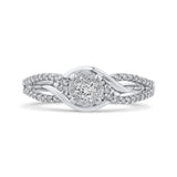 3/8 ct White Round Diamond Fashion Ring In 10K White Gold in 14K White Gold