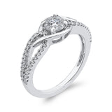 3/8 ct White Round Diamond Fashion Ring In 10K White Gold in 14K White Gold