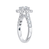 Round Diamond Halo Engagement Ring in 14K White Gold (Semi-Mount)