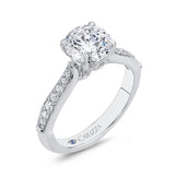 Round Diamond Engagement Ring in 14K White Gold (Semi-Mount)