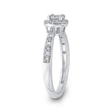 10K White Gold 1/4 ct Round Diamond Double Halo Fashion Ring in 14K White Gold