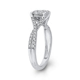 10K White Gold 3/4 ct Round Diamond Promise Halo Fashion Ring in 14K White Gold