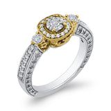 1/2 ct Round White Diamond Fashion Ring in 10K Two Tone Gold