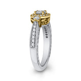 1/2 ct Round White Diamond Fashion Ring in 10K Two Tone Gold