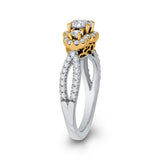 3/4 ct Round Diamond Criss-Cross Fashion Ring in 10K Two Tone Gold