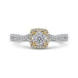 1/2 ct Round Diamond Crossover Shank Fashion Ring in 10K Two Tone Gold