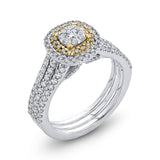 1 ct Round White Diamond Fashion Ring in 10K Two Tone Gold