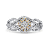 1 ct Round Diamond Criss-Cross Fashion Ring in 10K Two Tone Gold