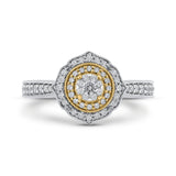 1/2 ct Round Diamond Fashion Ring in 10K Two Tone Gold