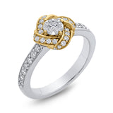 1/2 ct Round Diamond Knotted Fashion Ring in 10K Two Tone Gold