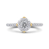 7/8 ct Round Diamond Halo Fashion Ring in 10K Two Tone Gold