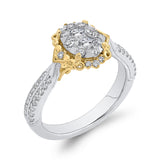 3/4 ct Round Diamond Fashion Ring in 10K Two Tone Gold