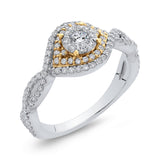 5/8 ct Round Diamond Criss-Cross Fashion Ring in 10K Two Tone Gold