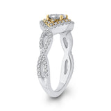 5/8 ct Round Diamond Criss-Cross Fashion Ring in 10K Two Tone Gold