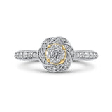 1/3 ct Round Diamond Swirl Fashion Ring in 10K Two Tone Gold