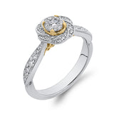 1/3 ct Round Diamond Swirl Fashion Ring in 10K Two Tone Gold