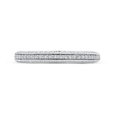 Round Diamond Half-Eternity Wedding Band in 14K White Gold