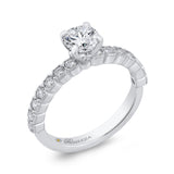 Round Diamond Engagement Ring in 14K White Gold