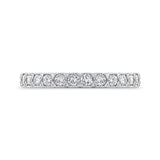 Round Diamond Half-Eternity Wedding Band in 14K White Gold