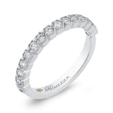 Round Diamond Half-Eternity Wedding Band in 14K White Gold