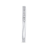 Round Diamond Half-Eternity Wedding Band in 14K White Gold