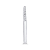 Round Diamond Half-Eternity Wedding Band in 14K White Gold