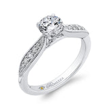 Round Diamond Engagement Ring in 14K White Gold