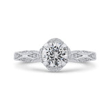 Round Diamond Engagement Ring in 14K White Gold