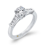 Round Diamond Engagement Ring in 14K White Gold