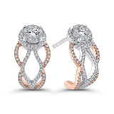 Diamond Earrings in 14K Two Tone Gold