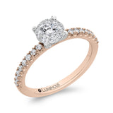 Round Diamond Engagement Ring in 14K Two Tone Gold